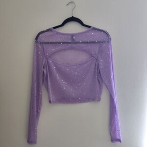 Spencer's Purple Star Mesh Blouse